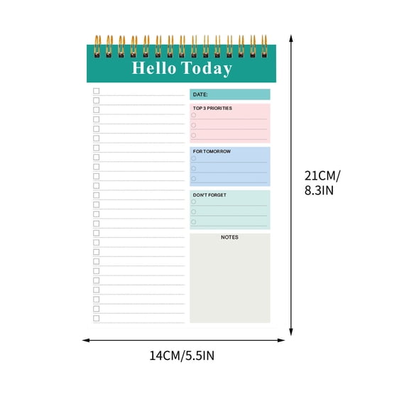 To Do List Notepad 52 Sheets Undated Daily Task Planner Notebook for School and Office Supplies with PVC Clear Front Cover and Tab Organizer