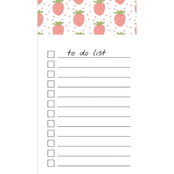 To Do List Notepad: Cute Strawberry Pattern, Checklist, Task Planner, Grocery Shopping List Notebook, Planning, Organizi, (Paperback)