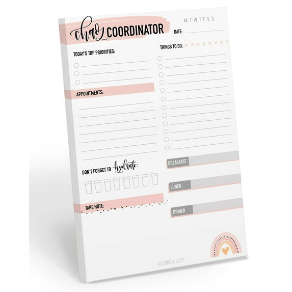 To Do List Notepad, To Do List: Chaos Coordinator Tear Off Pages for Daily To Do's, Priorities, Meal Planning and Appointments