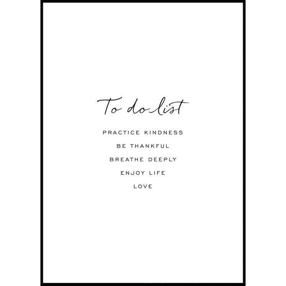 To Do List Poster Wall Art, Modern Wall Decor For Living Room Bedroom, 12x18 UNFRAMED