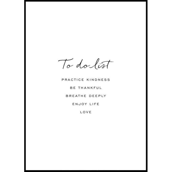 To Do List Poster Wall Art, Modern Wall Decor For Living Room Bedroom, 24x36 UNFRAMED