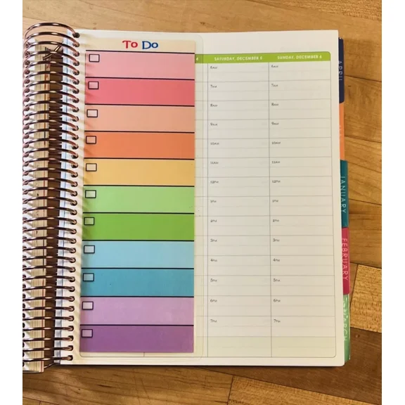 To Do List (Rainbow) Two Sided Short Dashboard For Use W Erin Condren Planner-