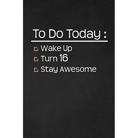 Pre-Owned To Do Today: Turn 16: Happy 16th Birthday 16 Years Old Funny Gift For Boys & Girls (Paperback)