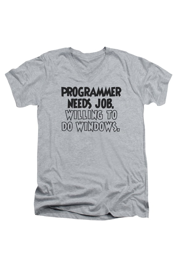 - To Do Windows - Slim Fit V Neck Shirt - Large