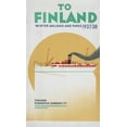 thumbnail image 1 of To Finland - Winter Sailings and Fares 1937/38 from the Finland Steamship Company Ltd. Framed Vintage Travel Poster, 1 of 11