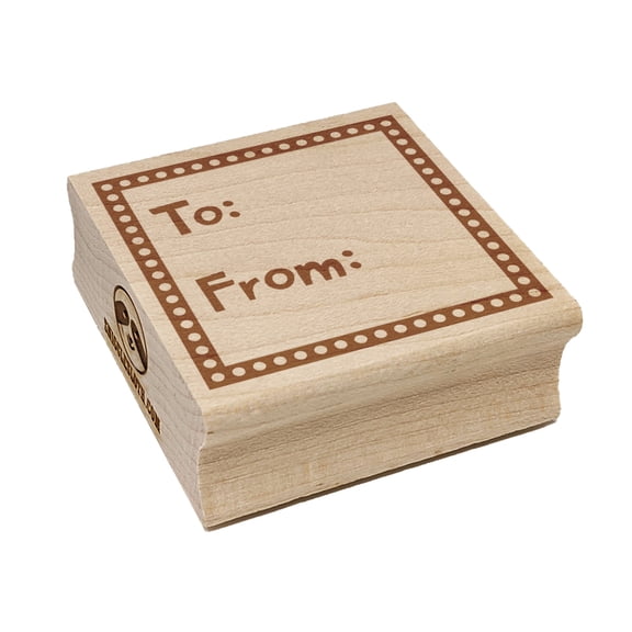 To From Polka Dots for Gift Present Square Rubber Stamp Stamping Scrapbooking Crafting - Large 2.75in