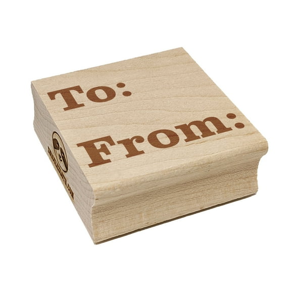 To From Text for Gift Present Square Rubber Stamp Stamping Scrapbooking Crafting - Medium 1.75in