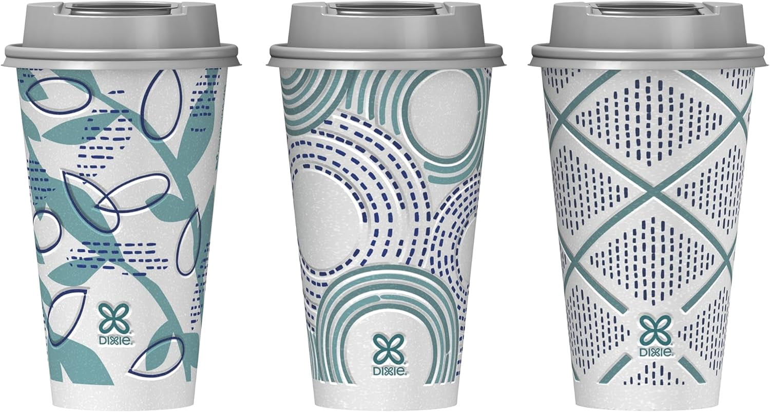 To Go Paper Coffee Cups With Lids, 16 oz, 108 ct, Disposable Insulated ...