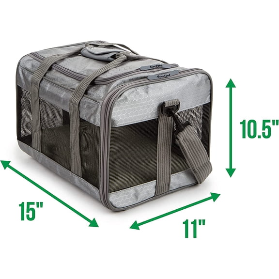 To Go Travel Pet Carrier, Airline Approved & Guaranteed On Board - Gray, Medium