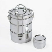 To Go Ware 3-Tier Stainless Steel Tiffin Lunch Box with Small Sidekick Container
