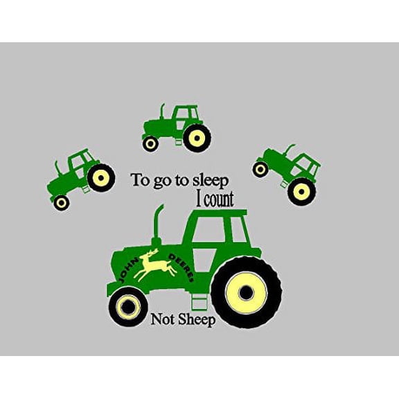 To Go to Sleep I count John Deer's Not Sheep #2 ~ WALL or Window DECAL 32" X 40"
