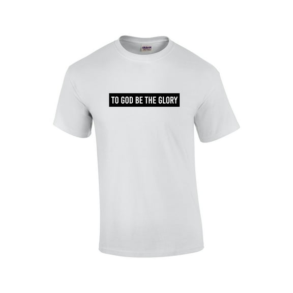 To God Be The Glory Men's Christian Short Sleeve T-shirt Grahic Tee-White-small