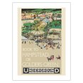 thumbnail image 1 of To Hampstead or Golders Green England - London Underground (The Tube) - Vintage Railroad Travel Poster by Fred Taylor c.1914 - Bamboo Fine Art 290gsm Paper (Unframed) 12x16in, 1 of 4