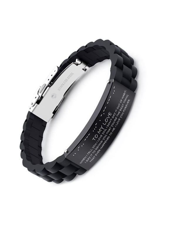 To Husband Gift From Wife:With Morse Code "I Love You" Love Quote Bracelets for Men, To Boyfriend Gift From Girlfriend,Anniversary,Birthday, Valentine To Him