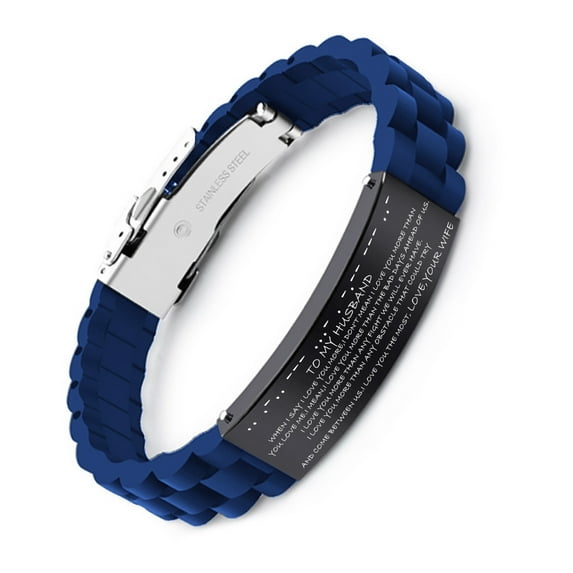 To Husband Gift From Wife:With Morse Code "I Love You" Love Quote Bracelets for Men, To Boyfriend Gift From Girlfriend,Anniversary,Birthday, Valentine To Him