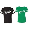 thumbnail image 1 of To Infinity And Beyond Matching Couple Cotton Jerseys (Men Black / Women Green) (Men S / Women XL), 1 of 3