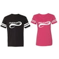 thumbnail image 1 of To Infinity And Beyond Matching Couple Cotton Jerseys (Men Black / Women Pink) (Men S / Women S), 1 of 3