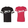 thumbnail image 1 of To Infinity And Beyond Matching Couple Cotton Jerseys (Men Black / Women Red) (Men XXL / Women XXL), 1 of 3