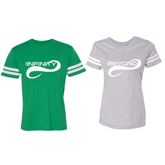 To Infinity And Beyond Matching Couple Cotton Jerseys (Men Green / Women Heather) (Men S / Women S)