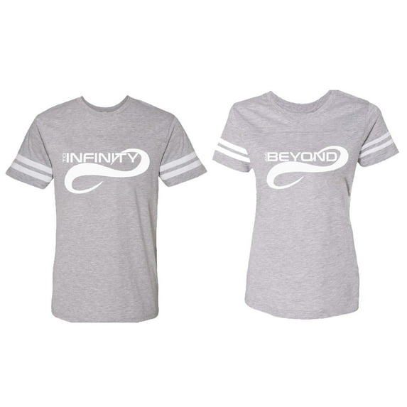 To Infinity And Beyond Matching Couple Cotton Jerseys (Men Heather / Women Heather) (Men M / Women S)