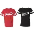 thumbnail image 1 of To Infinity And Beyond Matching Couple Cotton Jerseys (Men Red / Women Black) (Men XXL / Women M), 1 of 3