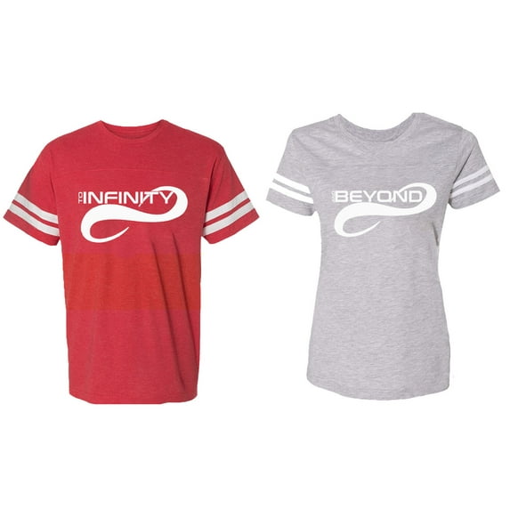 To Infinity And Beyond Matching Couple Cotton Jerseys (Men Red / Women Heather) (Men S / Women M)