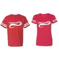 thumbnail image 1 of To Infinity And Beyond Matching Couple Cotton Jerseys (Men Red / Women Red) (Men L / Women XL), 1 of 3