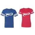 thumbnail image 1 of To Infinity And Beyond Matching Couple Cotton Jerseys (Men Royal / Women Red) (Men S / Women M), 1 of 3