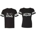 thumbnail image 1 of To Infinity & Beyond Matching Couple Cotton Jerseys (Men Black / Women Black) (Men S / Women XXL), 1 of 3