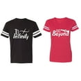 thumbnail image 1 of To Infinity & Beyond Matching Couple Cotton Jerseys (Men Black / Women Red) (Men S / Women XL), 1 of 3