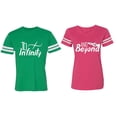 thumbnail image 1 of To Infinity & Beyond Matching Couple Cotton Jerseys (Men Green / Women Pink) (Men S / Women XL), 1 of 3