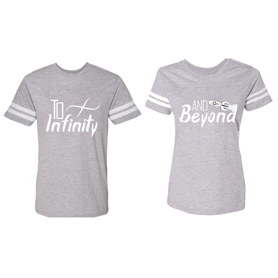To Infinity & Beyond Matching Couple Cotton Jerseys (Men Heather / Women Heather) (Men XL / Women L)