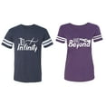thumbnail image 1 of To Infinity & Beyond Matching Couple Cotton Jerseys (Men Navy / Women Purple) (Men M / Women XXL), 1 of 3