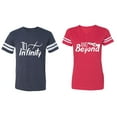 thumbnail image 1 of To Infinity & Beyond Matching Couple Cotton Jerseys (Men Navy / Women Red) (Men M / Women XXL), 1 of 3