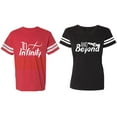 thumbnail image 1 of To Infinity & Beyond Matching Couple Cotton Jerseys (Men Red / Women Black) (Men L / Women XXL), 1 of 3