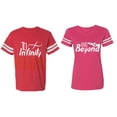 thumbnail image 1 of To Infinity & Beyond Matching Couple Cotton Jerseys (Men Red / Women Pink) (Men M / Women XL), 1 of 3