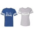 thumbnail image 1 of To Infinity & Beyond Matching Couple Cotton Jerseys (Men Royal / Women Heather) (Men XL / Women M), 1 of 3