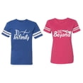 thumbnail image 1 of To Infinity & Beyond Matching Couple Cotton Jerseys (Men Royal / Women Pink) (Men XXL / Women XL), 1 of 3
