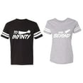 thumbnail image 1 of To Infinity and Beyond Matching Couple Cotton Jerseys (Men Black / Women Heather) (Men L / Women L), 1 of 3
