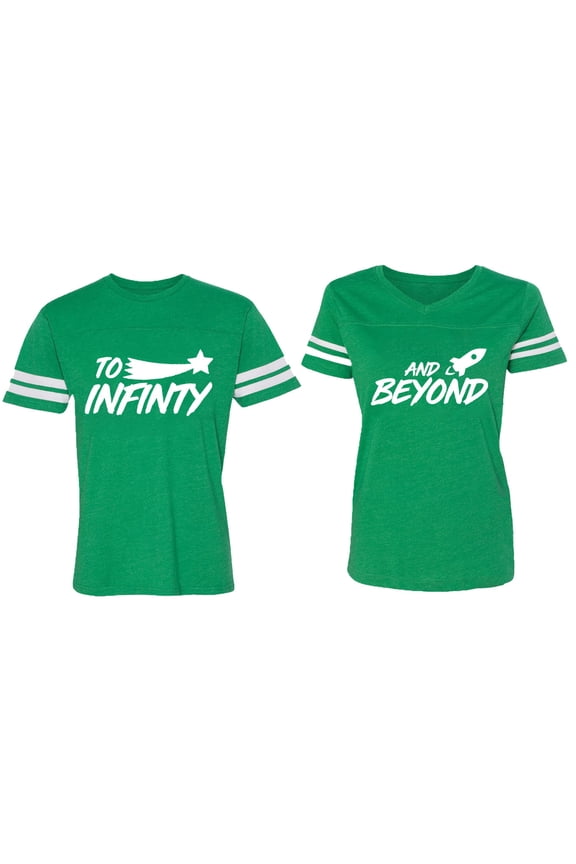 To Infinity and Beyond Matching Couple Cotton Jerseys (Men Green / Women Green) (Men M / Women M)