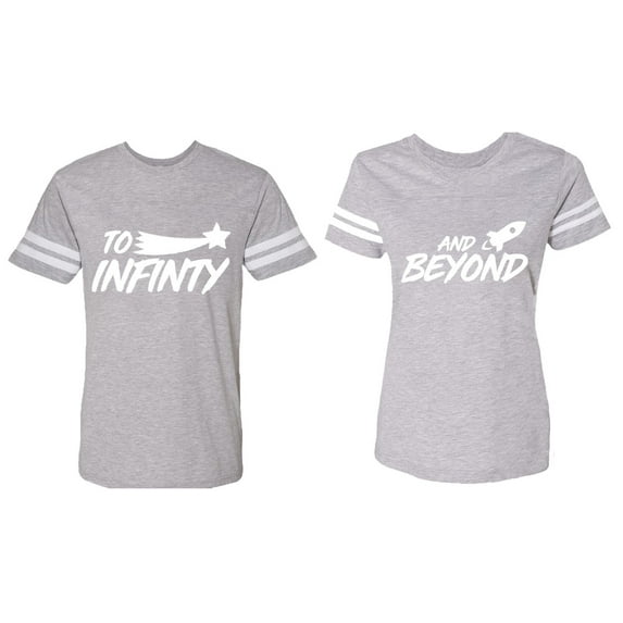 To Infinity and Beyond Matching Couple Cotton Jerseys (Men Heather / Women Heather) (Men XL / Women XXL)