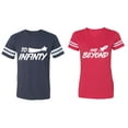 thumbnail image 1 of To Infinity and Beyond Matching Couple Cotton Jerseys (Men Navy / Women Red) (Men XXL / Women XXL), 1 of 3