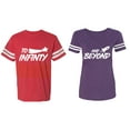 thumbnail image 1 of To Infinity and Beyond Matching Couple Cotton Jerseys (Men Red / Women Purple) (Men XXL / Women L), 1 of 3