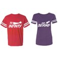 thumbnail image 1 of To Infinity and Beyond Matching Couple Cotton Jerseys (Men Red / Women Purple) (Men XXL / Women M), 1 of 3