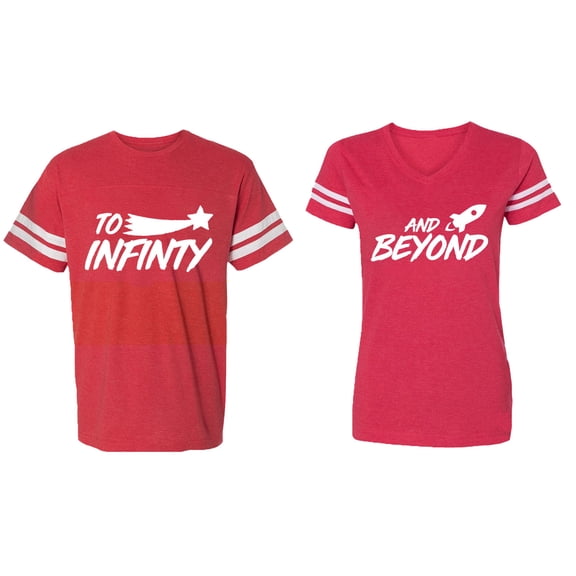 To Infinity and Beyond Matching Couple Cotton Jerseys (Men Red / Women Red) (Men XL / Women XL)