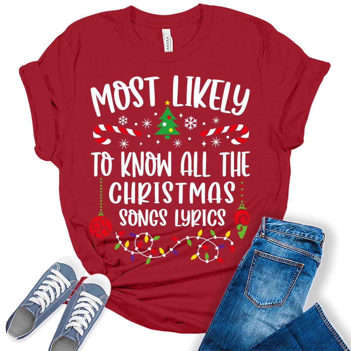 To Know All Christmas Songs Lyrics Shirt For Women
