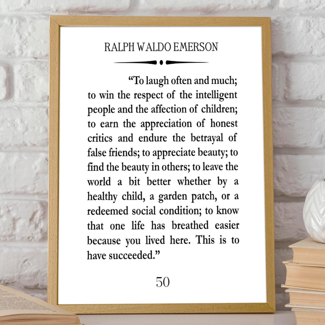 To Laugh Often And Much Quote Ralph Waldo Emerson Quote Wall Art ...