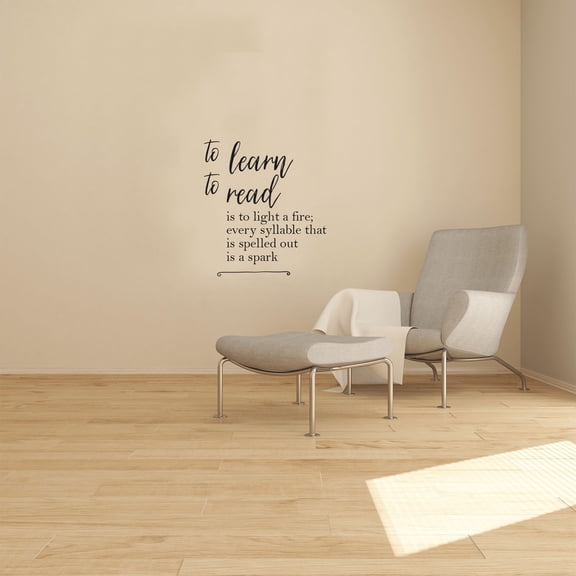 To Learn To Read Is To Light A Fire - Quote Life Quotes Reading Vinyl Wall Art Sticker Wall Decal Underwater Diving Home Kids Library Area Living Room Boys Girls Kids Décor Design Size (10x8 inch)