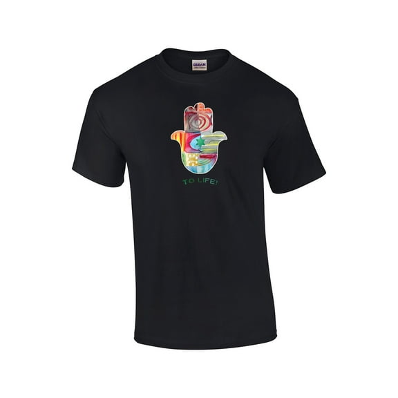 To Life Hamsa Miscellaneous Adult Short Sleeve T-shirt-Black-small