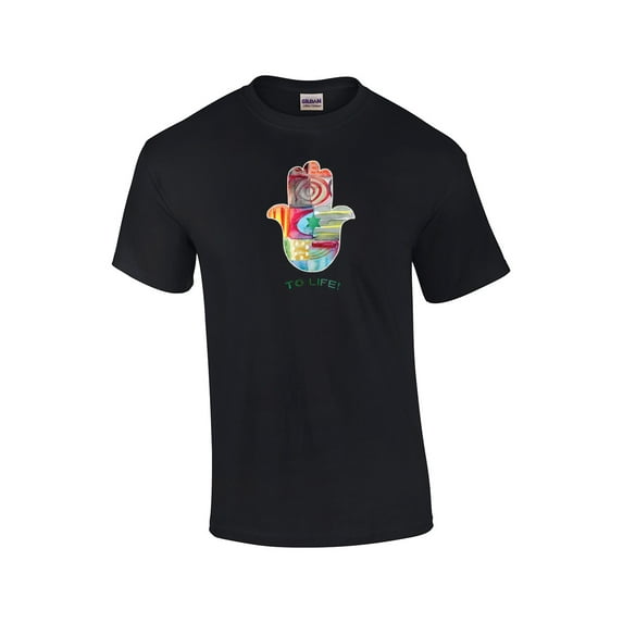 To Life Hamsa Miscellaneous Adult Short Sleeve T-shirt-Black-xl
